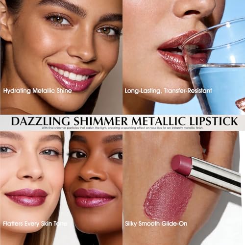 Peach Coral Metallic Lipstick for Women