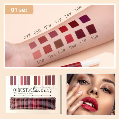 12Pcs Matte Liquid Lipstick Set for Girls & Women