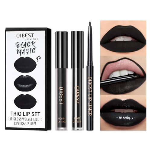 3-in-1 Black Lipstick Set