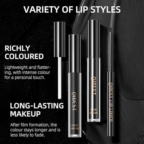 3-in-1 Black Lipstick Set