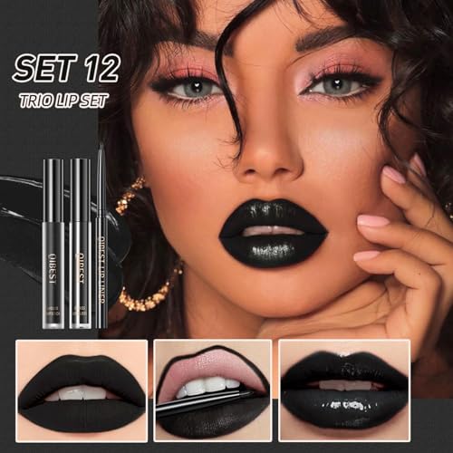 3-in-1 Black Lipstick Set