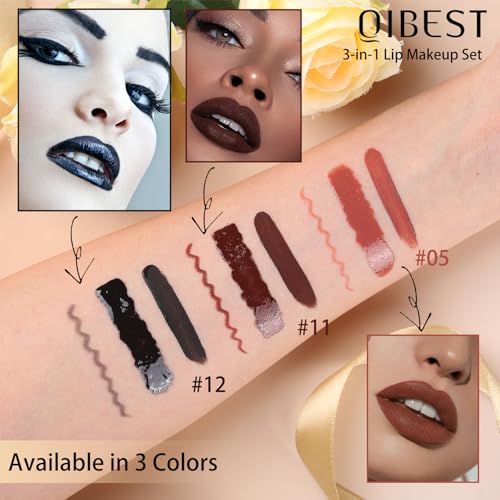 3-in-1 Black Lipstick Set