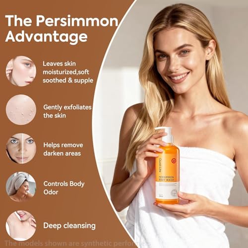Persimmon Body Wash for Old People Smell, Natural Deodorant Bar Soap