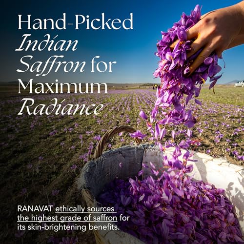 RANAVAT Brightening Saffron Face Serum & Facial Essence - Discoloration Correcting Serum & Hydrating Milk Toner for Dark Spots and Hyperpigmentation - Vitamin C Al