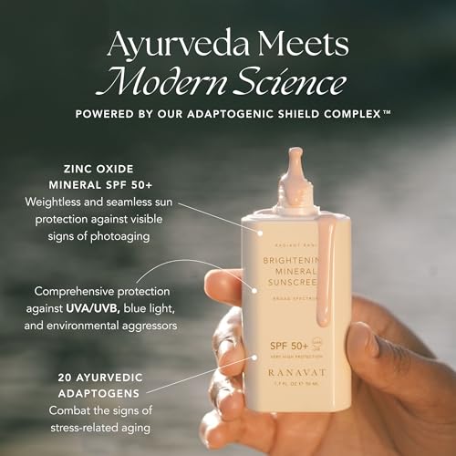 RANAVAT Brightening Saffron Serum & Mineral SPF 50 Bundle - Dark Spot Correcting Face Serum with Radiance-Boosting Mineral Sunscreen