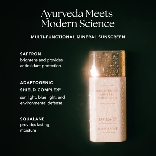 RANAVAT Jumbo Mineral Face Sunscreen - Broad-Spectrum SPF 50 Mineral Sunscreen with Zero White Cast - Boosts Radiance & Helps Protect Against Signs of Aging - Safe