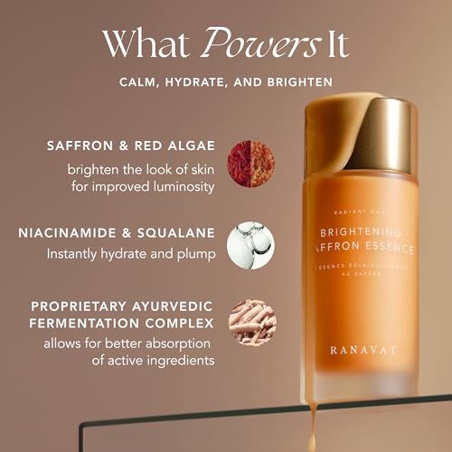 RANAVAT Radiant Ritual Saffron Duo - Brightening Saffron Serum & Mini Brightening Saffron Essence - Hydrating Glow Treatment for Uneven Tone & Luminous Skin