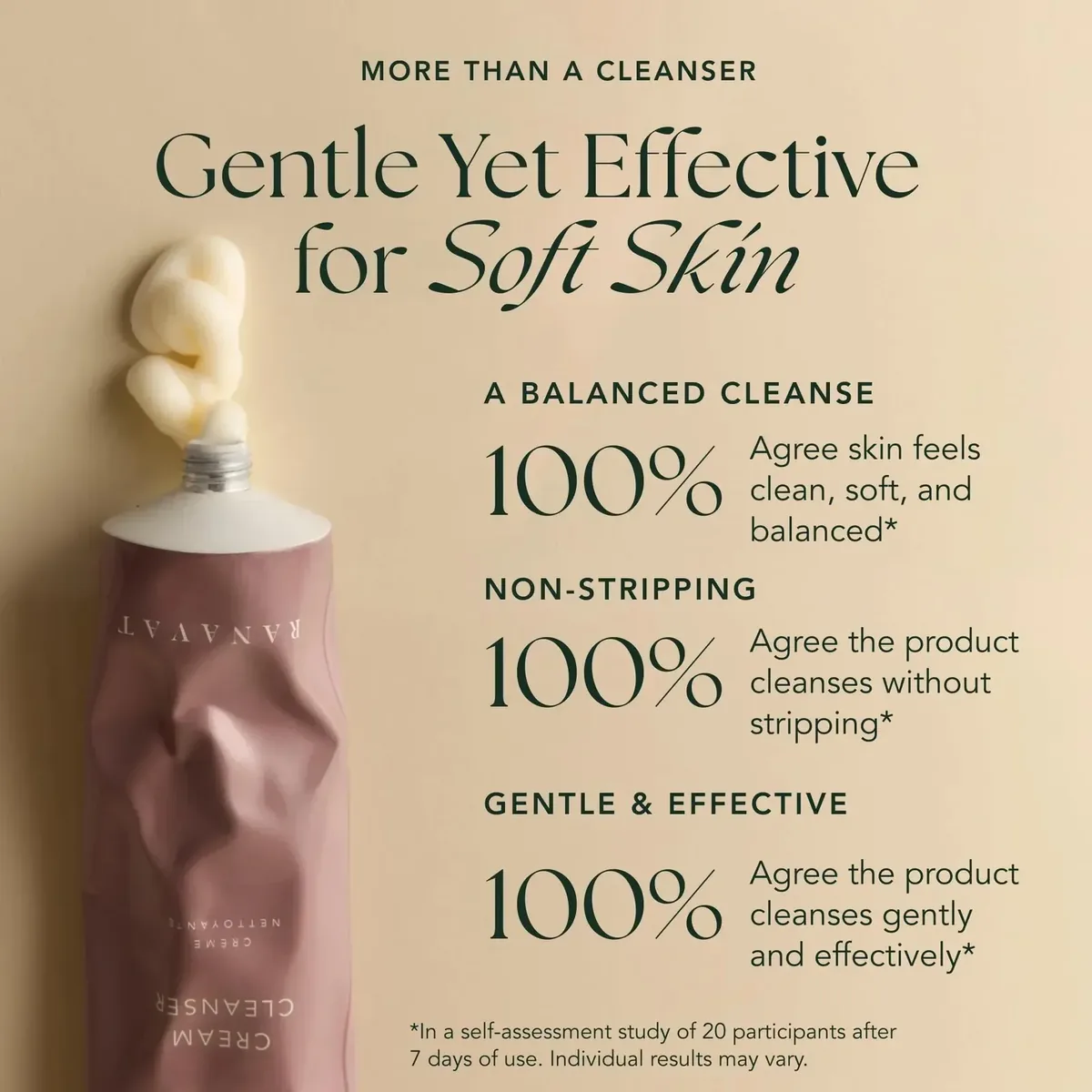 Cream Cleanser - Daily Facial Cleanser Doubles as Waterproof Eye Makeup Remover
