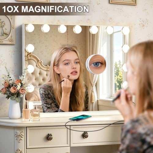 Hollywood Vanity Mirror with Lights 23 x 18 15 Dimmable Bulbs
