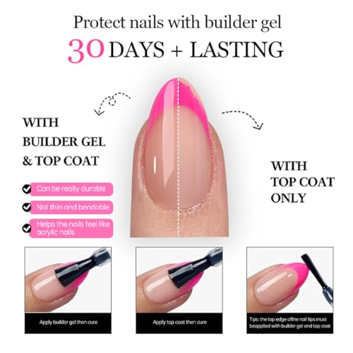 Polka Dot Press on Nails Medium Almond Nails Press on with Pink Blue Ombre Design Glossy F