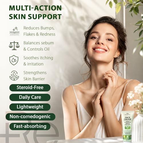 Seborrheic Dermatitis Face Cream: Steroid-Free Formula for Mild Psoriasis – Soothes Rednes