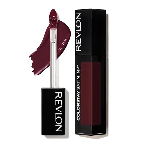 ColorStay Satin Ink Crown Jewels Liquid Lipstick, Longlasting & Waterproof Lipcolor, Moisturizing Creamy Formula Infused with Black Currant Seed Oil, 035 Reigning Red, 0.17