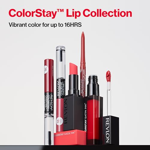 ColorStay Satin Ink Crown Jewels Liquid Lipstick, Longlasting & Waterproof Lipcolor, Moisturizing Creamy Formula Infused with Black Currant Seed Oil, 035 Reigning Red, 0.17