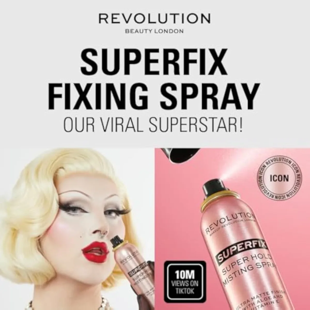 , Superfix Misting Makeup Setting Spray, Ultra Matte & Shine-Free Finish, Long-Lasting Wear, Infused with Vitamin E, 5 fl oz