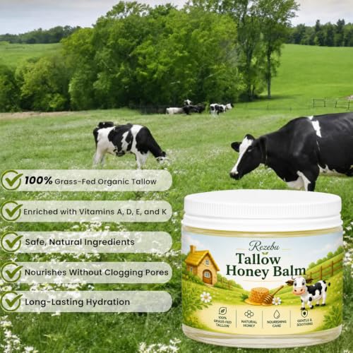 Tallow and Honey Balm, Beef Tallow for Skin, Tallow Face Moisturizer