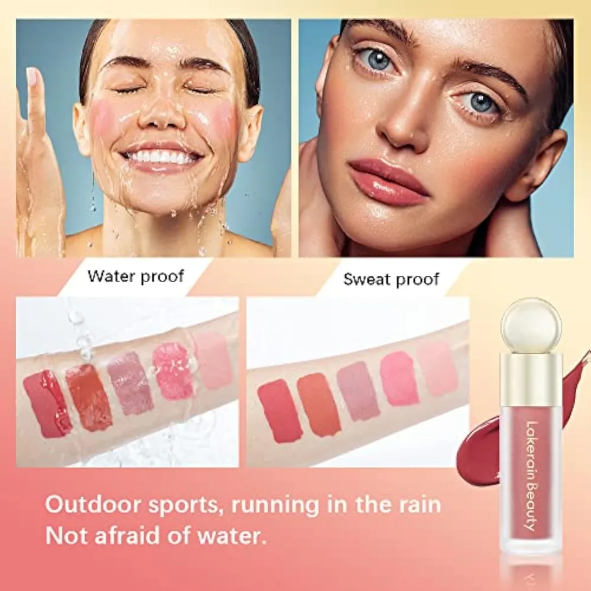Liquid Blush Stick, Soft Velvet Cream Blush, Pink & Red Blush Skin Tint, Natural-Looking Matte Finish, Waterproof & Long Lasting Dewy Cheek Tint, Moisturizing & Lightweigh