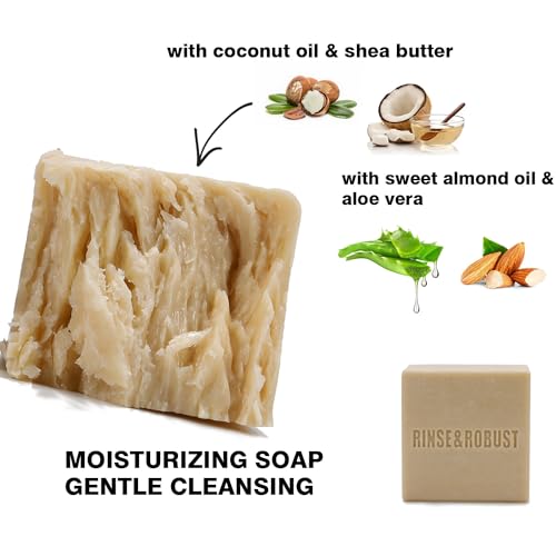 Mens Bar Soap Bath Bar Soap 3Pack Handmade Natural Soap Bar Set Cleansing Bar Moisturizing&Exfoliating Scrub Soap Gift Set for Men | Leather, Sandalwood, Teakwood |