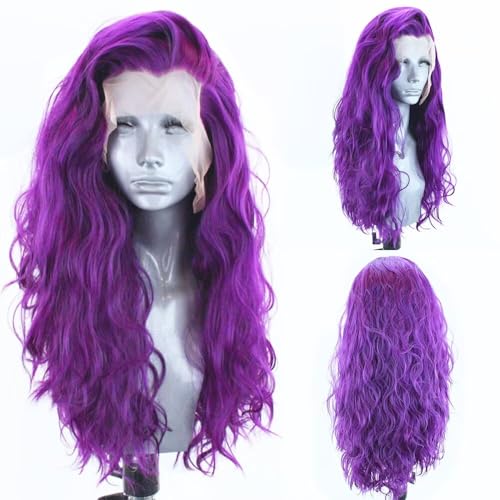 Loose Curly Purple Lace Front Wig