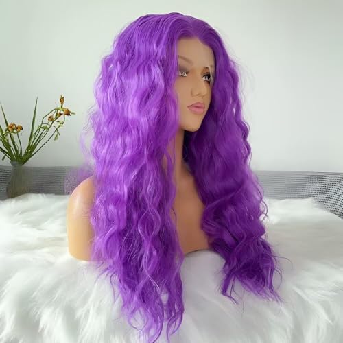 Loose Curly Purple Lace Front Wig