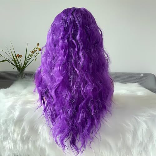 Loose Curly Purple Lace Front Wig