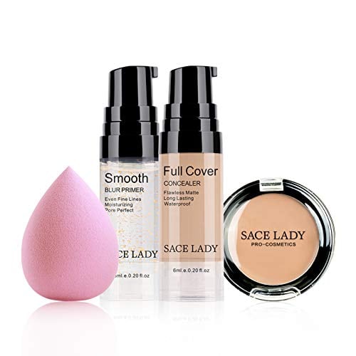 Waterproof Full Coverage Concealer With Primer Sponge Set