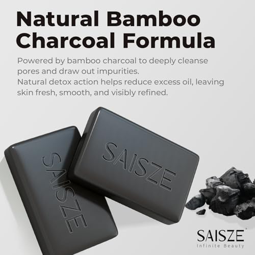 Activated Charcoal Soap Bar for Acne and Oil Skin, Natural Black Soap fo