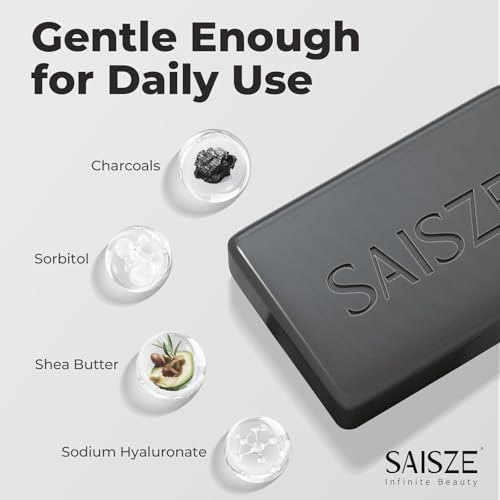 Activated Charcoal Soap Bar for Acne and Oil Skin, Natural Black Soap fo