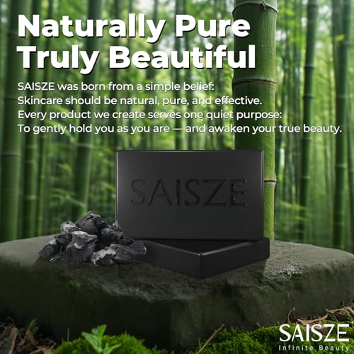 Activated Charcoal Soap Bar for Acne and Oil Skin, Natural Black Soap fo