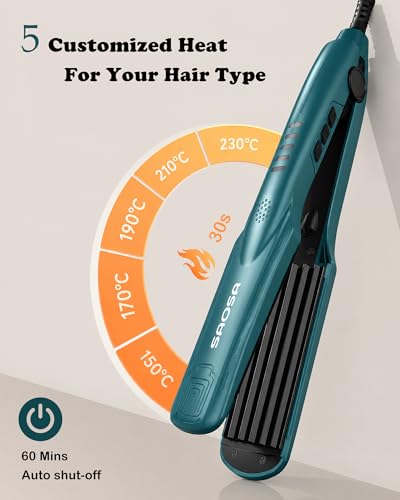 Hair Crimper Ceramic Crimping Iron for Root Volume 80s Stylish