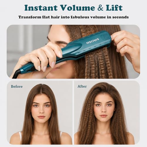 Hair Crimper Ceramic Crimping Iron for Root Volume 80s Stylish