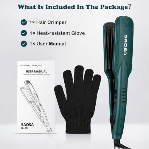 Hair Crimper Ceramic Crimping Iron for Root Volume 80s Stylish