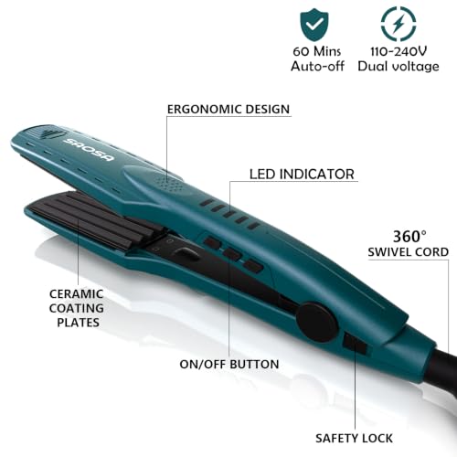 Hair Crimper Ceramic Crimping Iron for Root Volume 80s Stylish