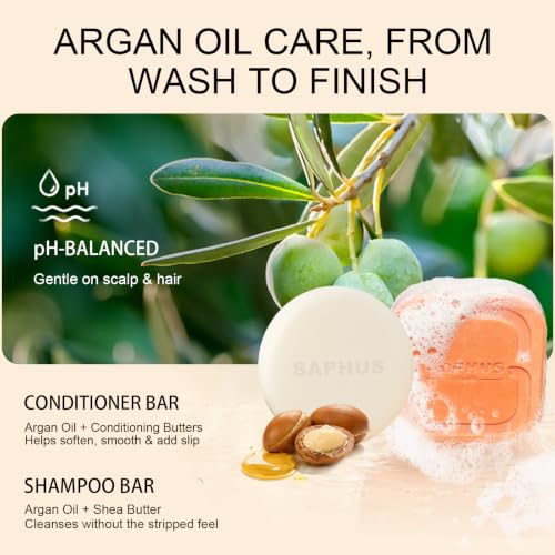 Argan Oil Shampoo & Conditioner Bar Set for Dry