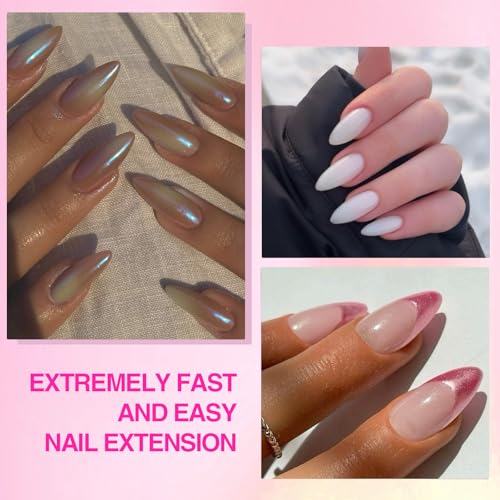 Gel Nail Kit with 500 Medium Almond Tips Nail Drill and UV Lamp