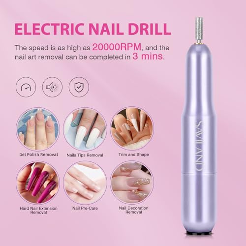 Gel Nail Kit with 500 Medium Almond Tips Nail Drill and UV Lamp