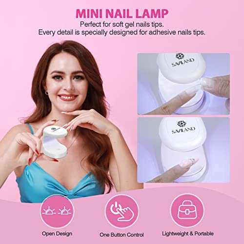 Gel Nail Kit with 500 Medium Almond Tips Nail Drill and UV Lamp