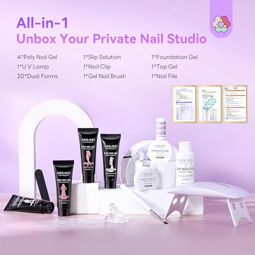 Hema-Free Poly Gel Nail Kit for Starter Nail Extension DIY