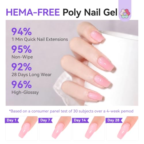 Hema-Free Poly Gel Nail Kit for Starter Nail Extension DIY