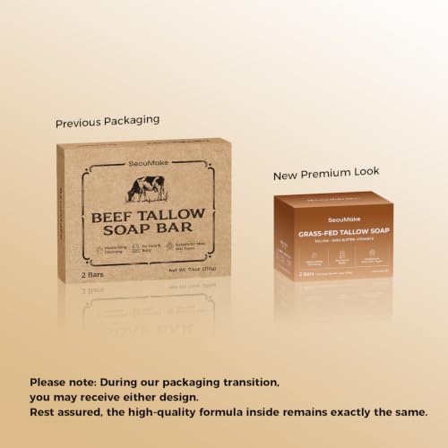 Beef Tallow Soap Bar, 2 Pack, 3.7 oz Each