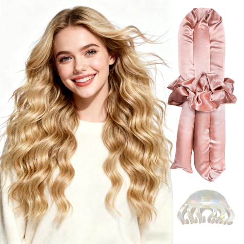 Serenade Satin Heatless Curls Overnight Set - Rosy P