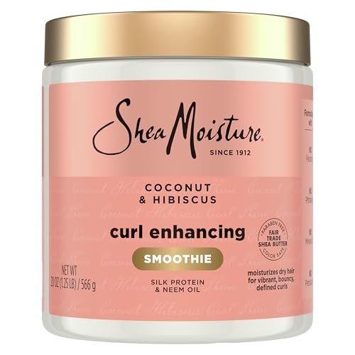 Curl Enhancing Smoothie Hair Cream for Thick, Curly Hair Coconut and Hibiscus Sulfate Free and Paraben Free Curl Cream 20 oz