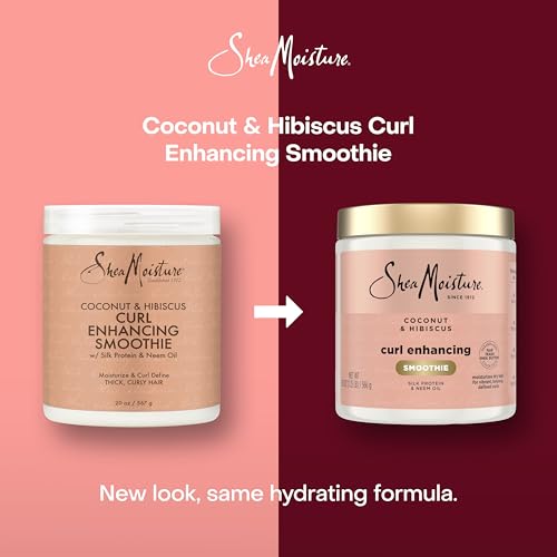 Curl Enhancing Smoothie Hair Cream for Thick, Curly Hair Coconut and Hibiscus Sulfate Free and Paraben Free Curl Cream 20 oz