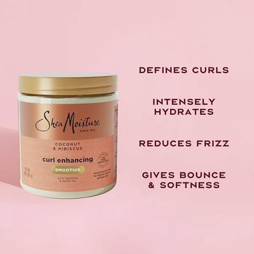 Curl Enhancing Smoothie Hair Cream for Thick, Curly Hair Coconut and Hibiscus Sulfate Free and Paraben Free Curl Cream 20 oz