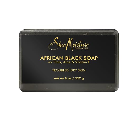 Bar Soap for Troubled Skin African Black Soap Cleanser with Shea