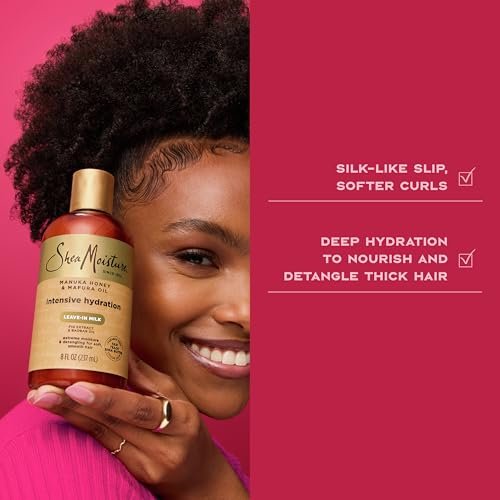 SheaMoisture Hydration Hair Milk Manuka Honey and Mafura Oil for Dry Hair to Hydrate and Style Hair 8 oz
