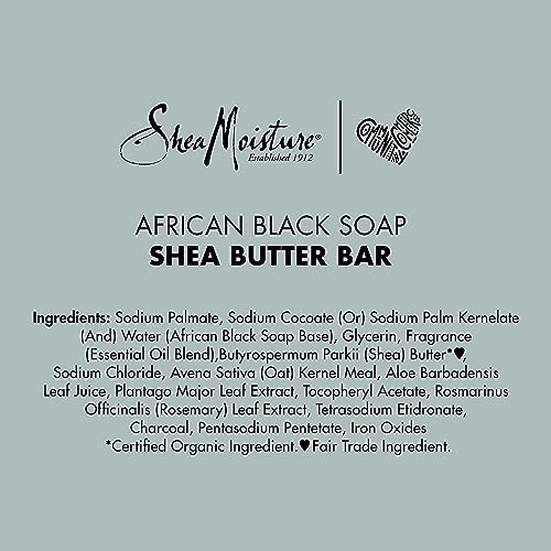 Bar Soap for Troubled Skin African Black Soap Cleanser with Shea Butter 8 oz