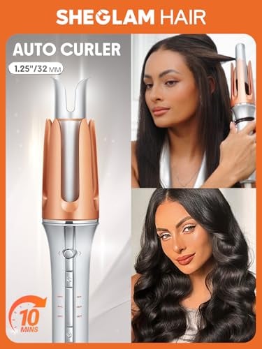 Automatic Curling Iron 1.25 Inch 3 Temperatures 2-Way Rotation
