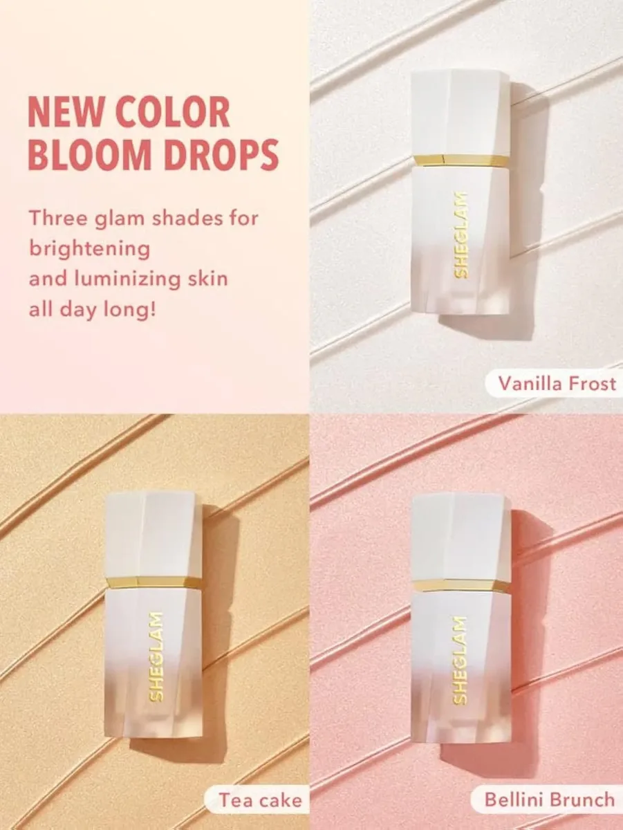 Glow Bloom Liquid Waterproof Highlighter Long Lasting Cream Highlighter with Shimmer Dewy Finish - Vanilla Frost