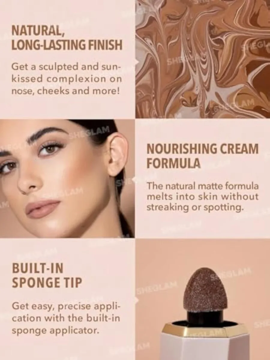Sun Sculpt Cool Toned Liquid Contour Stick Long Lasting Cream Bronzer Makeup - 01 Soft Tan