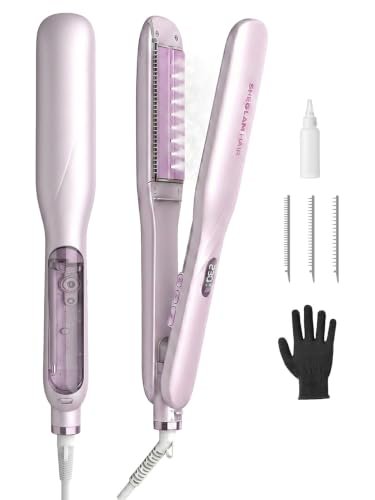 Steam Flat Iron Hair Straightener 1.5 Inch Ceramic with Combs